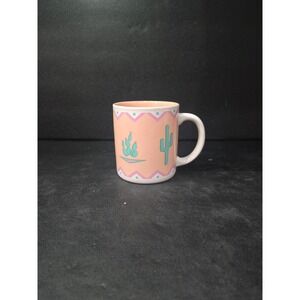 Saguaro Cactus‎ Coffee Mug, Vintage Southwest Mug, Peach Arizona Cowboy Design